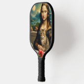 Raquette De Pickleball Mona Lisa & son chat - monogrammé (Gauche)