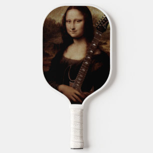 Raquette De Pickleball Mona Lisa tenant une guitare (guitariste) amour gu