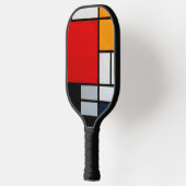 Raquette De Pickleball Mondrian - Composition avec un grand plan rouge (Gauche)