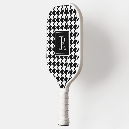 Raquette De Pickleball Monogram Houndstooth Pattern Black & White (Gauche)