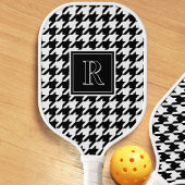 Raquette De Pickleball Monogram Houndstooth Pattern Black & White