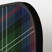 Raquette De Pickleball Monogram Script Nom Plaid Vert Violet Tartan (Détail gauche)