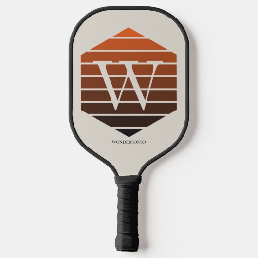 Raquette De Pickleball Monogram Sunset Gradient hexagon (Verso)