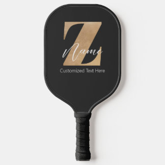 Raquette De Pickleball Monogram with Initial Z & Custom Name Personalized