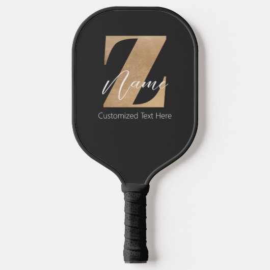 Raquette De Pickleball Monogram with Initial Z & Custom Name Personalized (Recto)