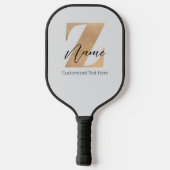 Raquette De Pickleball Monogram with Initial Z & Custom Name Personalized (Verso)