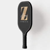 Raquette De Pickleball Monogram with Initial Z & Custom Name Personalized (Gauche)