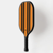 Raquette De Pickleball monogramme à bandes orange et noire (Gauche)