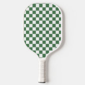 Raquette De Pickleball Monogramme À damiers vert esthétique (Verso)