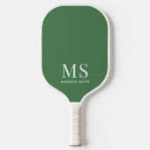 Raquette De Pickleball Monogramme À damiers vert esthétique (Recto)