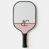 Raquette De Pickleball Monogramme à deux tonalités Mist & Rose avec noir (Recto)