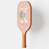 Raquette De Pickleball Monogramme à fleurs tropicales personnalisable (Gauche)
