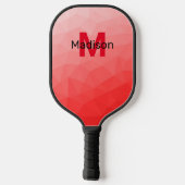 Raquette De Pickleball Monogramme à motif de maille géométrique à dégradé (Verso)