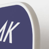 Raquette De Pickleball Monogramme à rayures bleues et blanches de la mari (Détail gauche)