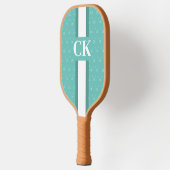 Raquette De Pickleball Monogramme à rayures modernes avec Motif concepteu (Gauche)