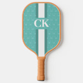 Raquette De Pickleball Monogramme à rayures modernes avec Motif concepteu (Verso)