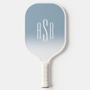 Raquette De Pickleball Monogramme à trois lettres bleu et blanc foncé