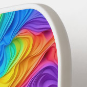 Raquette De Pickleball Monogramme Abstrait Rainbow personnalisé (Détail gauche)