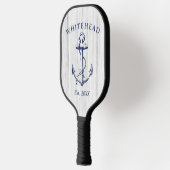 Raquette De Pickleball Monogramme Ancre marine Bois blanc (Gauche)