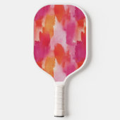 Raquette De Pickleball Monogramme Aquarelle rose orange Abstrait (Verso)
