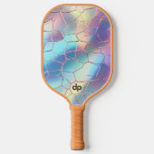 Raquette De Pickleball Monogramme Arrière - plan Holographique Foil Motif (Recto)