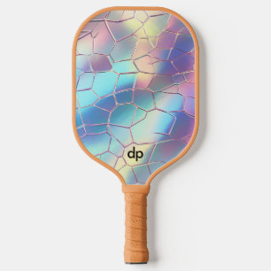 Raquette De Pickleball Monogramme Arrière - plan Holographique Foil Motif