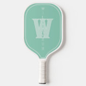 Raquette De Pickleball Monogramme avec nom vertical dans la mer (Verso)