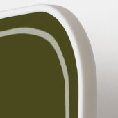 Raquette De Pickleball Monogramme avec Sunburst & nom vert olive (Détail gauche)