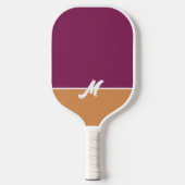 Raquette De Pickleball Monogramme Berry à deux tons et cannelle à blanc (Recto)