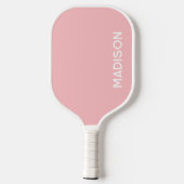 Raquette De Pickleball Monogramme blanc rose rose pastel moderne minimali (Verso)