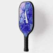 Raquette De Pickleball Monogramme bleu Abstrait (Gauche)