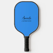 Raquette De Pickleball Monogramme bleu chic moderne (Recto)