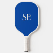 Raquette De Pickleball Monogramme bleu Cobalt solide (Verso)