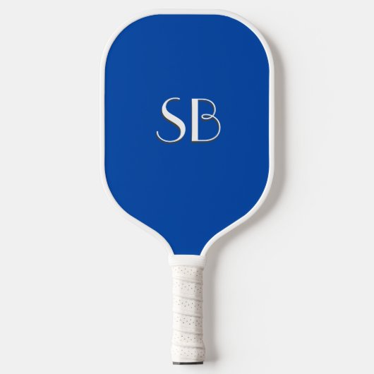 Raquette De Pickleball Monogramme bleu Cobalt solide (Recto)