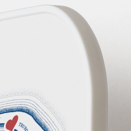 Raquette De Pickleball Monogramme bleu de la marine de truro Cape Cod (Détail gauche)