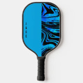 Raquette De Pickleball Monogramme bleu lisse et uni (Verso)