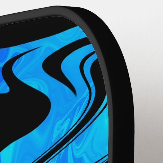 Raquette De Pickleball Monogramme bleu lisse et uni (Détail gauche)