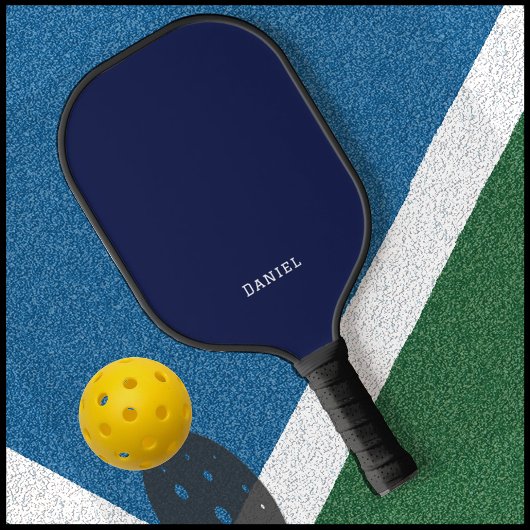 Raquette De Pickleball Monogramme bleu marine moderne