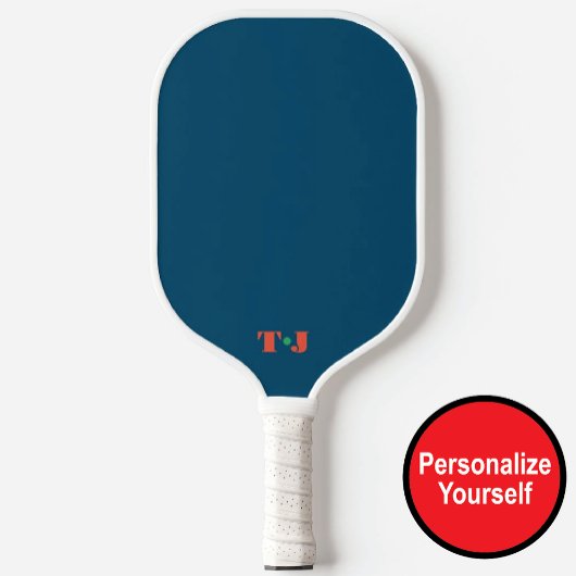 Raquette De Pickleball Monogramme bleu personnalisé