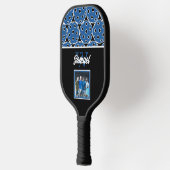 Raquette De Pickleball Monogramme bleu piloté Photo Pickleball Paddle (Gauche)