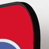 Raquette De Pickleball Monogramme bleu rouge Pickleball Paddle (Détail gauche)