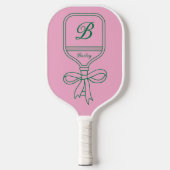 Raquette De Pickleball Monogramme Bow rose Pickleball Paddle (Recto)