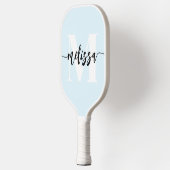 Raquette De Pickleball Monogramme Brush Calligraphie bleu (Gauche)