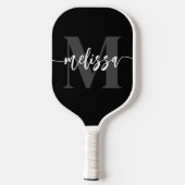 Raquette De Pickleball Monogramme Brush Calligraphie noir (Verso)