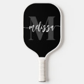 Raquette De Pickleball Monogramme Brush Calligraphie noir (Recto)