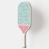 Raquette De Pickleball Monogramme cadeau Flamant rose personnalisé (Gauche)