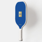 Raquette De Pickleball Monogramme Carré bleu et or de la marine (Gauche)