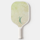 Raquette De Pickleball Monogramme Chic Jaune Floral (Recto)