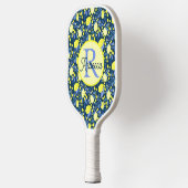 Raquette De Pickleball Monogramme Chic Nom Rustique Citron Citrons Feuill (Gauche)
