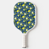 Raquette De Pickleball Monogramme Chic Nom Rustique Citron Citrons Feuill (Verso)